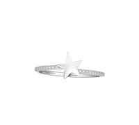 Stfery 9K White Gold Ring for Women Personalized, Star Diamond Ring Real Gold Size O 1/2