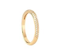 Stfery 9K Yellow Gold Anniversary Ring for Women, Pavé Moissanite Band Ring Real Gold Size H 1/2