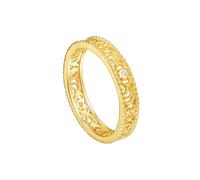 Stfery 9K yellow Gold Ring for Women, Moissanite Promise Ring Real Gold Size R 1/2