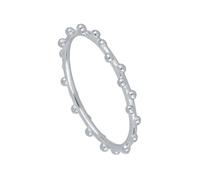 Stfery Beaded Stacker Ring 14K White Gold Real Gold, Simple Band Ring for Women Size Q 1/2