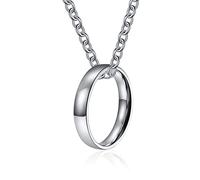 Stfery Cool Rings, Mens Little Finger Ring Silver Stainless Steel Pendant T 1/2 Western Jewelry Decor Gifts for Couples Jewelry Accessories