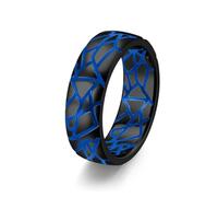 Stfery Crack Pattern Black Stainless Steel Ring for Men Size V 1/2