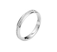 Stfery Diamond Promise Rings Platinum, Classic Womens Half Eternity Band Couple Ring for Him and Her with Diamonds PT950 Size R 1/2