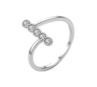 Stfery Five-stone Ring 14K White Gold Real Gold, Moissanite Engagement Ring for Women Size J 1/2