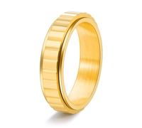 Stfery Gear Ridged Stainless Steel Spinner Ring