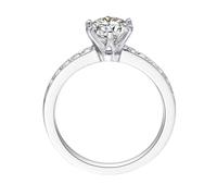 Stfery Moissanite Promise Rings White Gold 14 Karat for Her, Classic 6 Prong Round Solitaire Ring Gold Engagement Ring with 1ct Moissanite 14K Size V 1/2