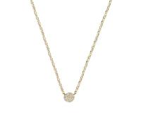 Stfery Necklace Gold Paved Round Tag, Fashion 925 Sterling Silver Necklace for Women Jewelry Accessories
