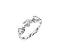 Stfery Platinum Statement Ring Real Gold, Bezel Moissanite Heart Ring Personalized for Women Size 9