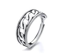 Stfery Promise Ring 925, Adjustable Ring Jewelry Sterling Silver Chain Index Finger Glossy Adjustable Best Friend Birthday Gifts for Women