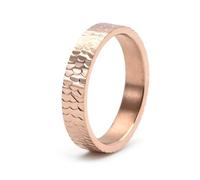 Stfery Rose Gold Dragon Scale Hammered Stainless Steel Ring Size V 1/2