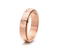 Stfery Rose Gold Hammered Stainless Steel Spinner Ring Size X 1/2