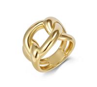 Stfery Stainless Steel Chunky Band Ring for Women, Gold Infinity Knot Ring 18mm Size T 1/2