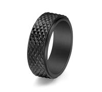 Stfery Stainless Steel Diamond Cut Spinner Ring for Men