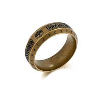 Stfery Stainless Steel Men's Celtic Knot Viking Band Ring Vintage Gold Tree of Life Ring 8mm for Him Size N 1/2