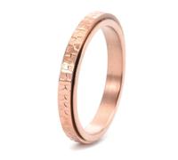 Stfery Stainless Steel Thin Hammered Rose Gold Spinner Ring Size V 1/2
