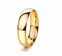 Stfery Tungsten Steel Men's Plain Ring, Classic 4mm Polished Curved Gold Band Unisex Size Q 1/2
