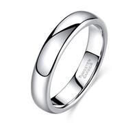 Stfery Tungsten Steel Men's Plain Ring, Classic 6mm Polished Curved Silver Band Unisex Size U 1/2