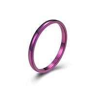Stfery Womens Stainless Steel Ring 2mm Wedding Bands Purple Vintage Ring for Valentine's Day, L 1/2