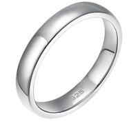 Stfery Womens Sterling Silver Plain Ring, 3.5mm Curve Polished 925 Silver Band for Couple Size V 1/2