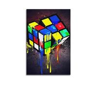 STFHRTFGGH Watercolor Rubik's Cube Decorative Poster Poster Decorative Painting Canvas Wall Posters And Art Picture Print Modern Family Bedroom Decor Posters 08x12inch(20x30cm)