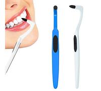 STFMHEZ 2PCS Tartar Remover Tooth Stain Eraser, Teeth Polishing/Cleaning Kit Removes Plaque & Impurities (White & Blue