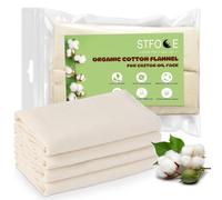 STFOCE 4pcs Organic Cotton Flannel for Castor Oil Pack, Natural & Unbleached, Soothing Heat Compress for Liver, Abdomen & Joints, Highly Absorbent for a Nightgown-Like Comfort (1 Count (Pack of 4))