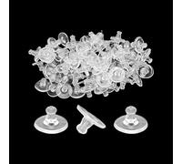 STFRBTH 100pcs Clear Earring Backs Rubber, Soft Bullet Clutch Backs for Stud Earrings with Comfort Pad
