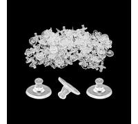 STFRBTH 200pcs Clear Earring Backs Rubber, Soft Bullet Clutch Backs for Stud Earrings with Comfort Pad