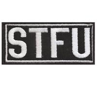 STFU Shut the fuck up, Heavy Metal Rocker Biker Lederkutte Patch Aufnäher