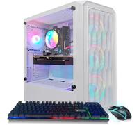 STGAubron Gaming PC Desktop Computer, Intel Core i5-9400F up to 4.3GHz, Radeon RX 590 8G, 16GB DDR4, 1TB SSD, WiFi 6, BT 5.2, RGB Fan x 6, Windows 11 Home,White