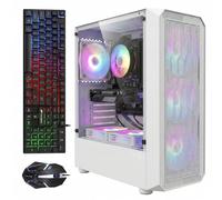 STGAubron Gaming PC Desktop Computer, Intel Core i5-9400F up to 4.3GHz, Radeon RX 590 8G, 16GB DDR4, 1TB SSD, WiFi 6, BT 5.2, RGB Fan x 6, Windows 11 Home,White
