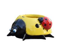 Stgbcst Cute Fun Ladybird Flower Pot, Resin Succulent Animal Planter, Beetle Planter, 15 x 10 x 5 cm, Garden Lawn Home Decoration Flower Pot Gifts (Yellow)