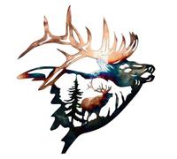 Stgbcst Metal Wall Art Wall Silhouette Wall Decoration Decoration Deer Head Sculpture Wall Decoration for Living Room Bedroom Office Home Housewarming Party Decoration Gift (38 x 40 cm)