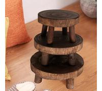 Stgbcst Storage Stand for Flower Pots, Long Bench, Green Plants Made of Solid Wood, Wooden Potted Plant Stand, Flower Pot Holder, Suitable for Home, Office and Garden (Burnt Tung Colour)