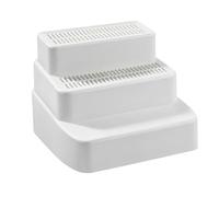 Stgfyxgs 3-Tier Cat Litter Stair Ramp, Washable Accessory, Easy to Clean, Multi-Functional, Quick Drying, Sturdy, 28 X 28 X 21.8, White