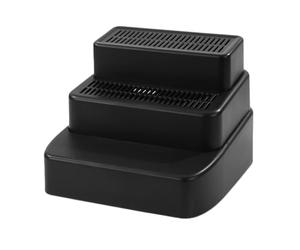 Stgfyxgs 3-Tier Cat Litter Stair Ramp, Washable Accessory, Easy to Clean, Multi-Functional, Quick Drying, Sturdy, 28 X 28 X 21.8, Black