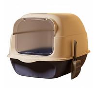 Stgfyxgs Cat Litter Tray Enclosed Hooded Toilet Pan With High Walls Flip Open Lid And Removable Structure For Odor Containment Anti Tracking Entry Step, Blue