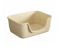 Stgfyxgs Cat Litter Tray Large High Sided Litter Pan Semi Enclosed Cat Toilet With Containment Walls PP Material Ventilated Maintenance suitable for apartments homes pet areas, White