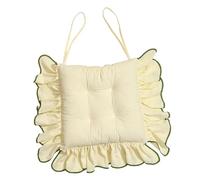 Stgfyxgs Comfortable and Non-Slip Chair Cushion for The Kitchen, Office, Home Or Dining Room. Elegant Ruffled Border, 40 X 40 Cm, Beige