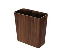 Stgfyxgs Compact Rectangular Trash Bin Wood-Grain Finish, Space-Saving, Rectangular Trash Can, for restroom, Bedroom, Guests, Walnut