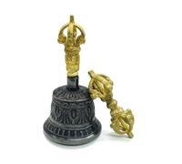 Stgfyxgs Copper Ritual Bell Tibetan Meditation Vajra Temple Altar flared base and decorative form for sound suitable for home practice, Small
