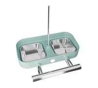 Stgfyxgs Double Birdcage Feeder, Easy to Clean, Sturdy And Practical, for Small And Medium-sized Parrots, Green Square