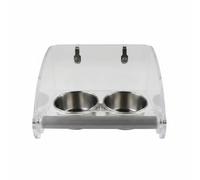 Stgfyxgs Double Bowl Feeder Parrot Feeder Bird Feeder Bird Bowl Feeding Station With Acrylic Base And Stainless Steel Bowls And Secure Latch Suitable for indoor cages travel cages, Hook Type