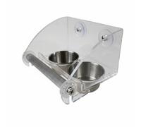 Stgfyxgs Double Bowl Feeder Parrot Feeder Bird Feeder Bird Bowl Feeding Station With Acrylic Base And Stainless Steel Bowls And Secure Latch Suitable for indoor cages travel cages, Nut Type