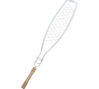 Stgfyxgs Fish Grilling Basket, Barbecue, Durability with Wooden Handle, Outdoor Seafood And Vegetable Grill, Round handle