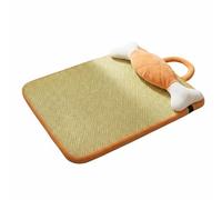 Stgfyxgs Industrial Bedding Dog Cooling Bed Pet Mattress Pad Nest With Sturdy Woven Surface Sponge Rattan Washable Design Cushion Raised Border suitable for indoor rest, XL 90x72cm, Bone Mat