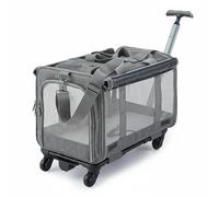 Stgfyxgs Industrial Carrier Smooth Animal Suitcase with Mesh Sidebar Textile Panels Metal Reinforcement Four Swivel Wheels Quick Access Suitable for Walking Traveling Stations Parking47x30x39cm