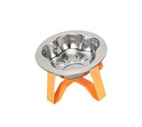 Stgfyxgs Raised Cat Bowl, Pet Water Bowl, Modern, Practical, Stable, Stainless Steel Raised Bowls for Cats, Orange