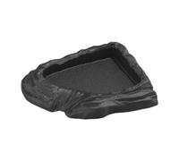 Stgfyxgs Reptile Water Bowl, Corner Bowl, Anti-Tip Multi-Purpose Bath Basin, Water Dish for Turtles Chameleons, Black