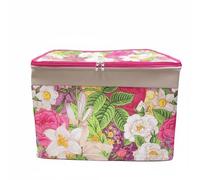Stgfyxgs Storage Container Clothes Organizer Box Bin with Rigid Steel Frame Thickened Water Resistant Dust Resistant Fold Flat Body with Suitable for Seasonal, Peony Pattern